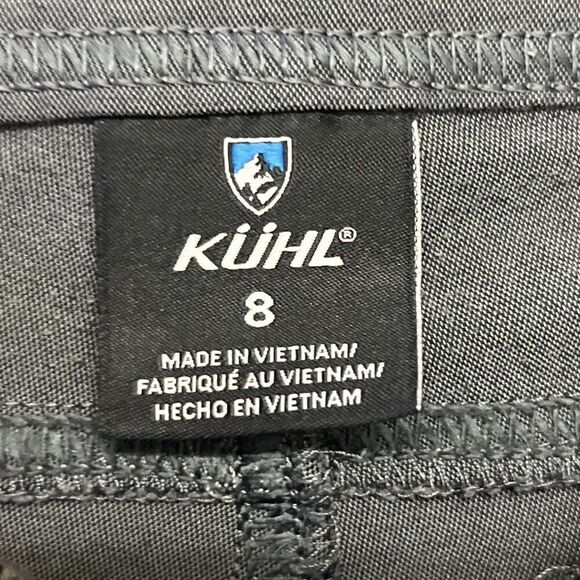 Kuhl Women's Dark Grey Snap Zipper Shorts With Zipper Drawstrings-Size 8 - Picture 5 of 11